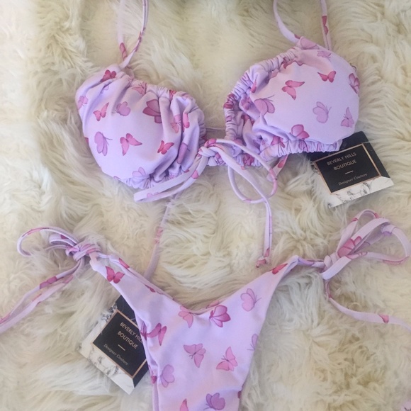 NEW! Purple Lilac Butterfly Bikini Swimsuit Set - Picture 12 of 17